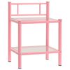 vidaXL Nachtkastje 45x34,5x60,5 cm metaal en glas roze en transparant