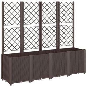 vidaXL Plantenbak met latwerk 160x40x140 cm polypropeen bruin