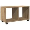 vidaXL Rolkast 72x33x42,5 cm bewerkt hout artisanaal eikenkleurig