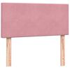 vidaXL Boxspring met matras fluweel roze 90x220 cm