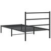 vidaXL Bedframe met hoofdbord metaal zwart 107x203 cm