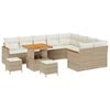 vidaXL Tuin Sofa Set 12 st 9-Aantal zitplaatsen Beige Poly Rattan