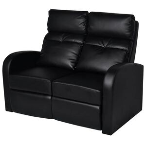vidaXL Relaxfauteuil 2-zits kunstleer zwart