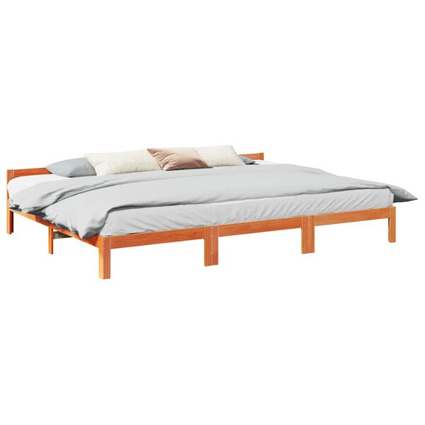 vidaXL Bedframe zonder matras 240x200 cm massief grenenhout wasbruin