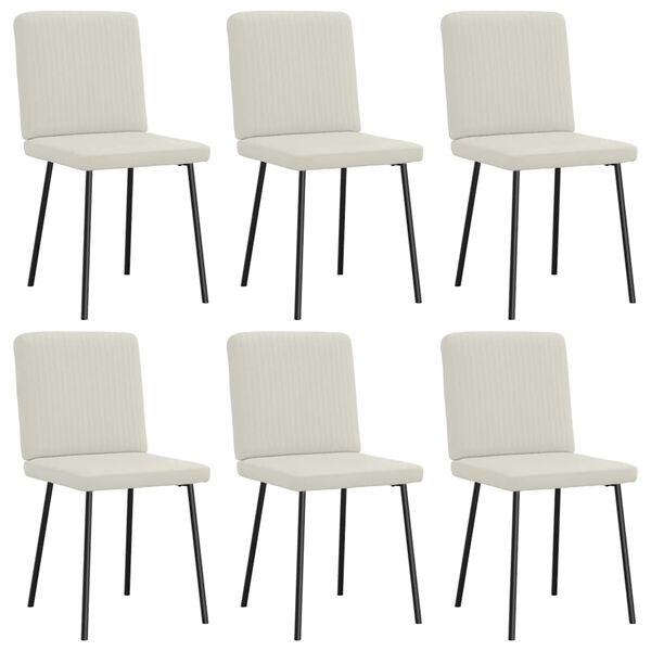 vidaXL Eetkamerstoelen 6 st fluweel crèmekleurig