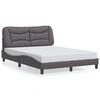vidaXL Bedframe met LED zonder matras "Hvar" grijs 140x190 cm