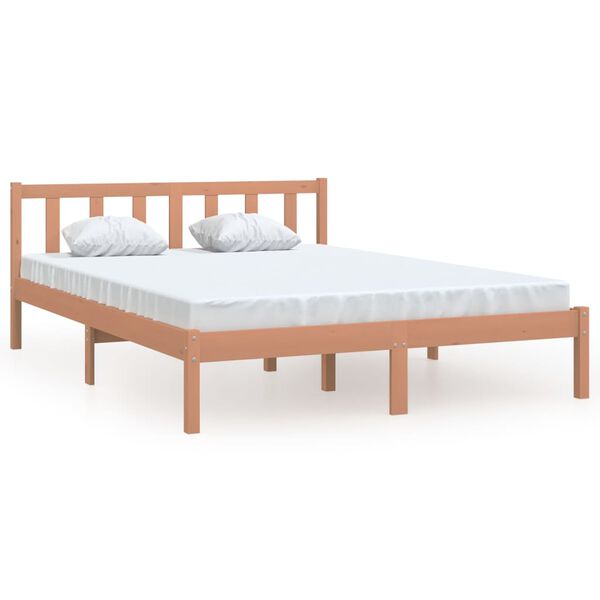 vidaXL Bedframe massief grenenhout honingbruin 140x200 cm