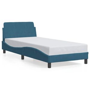 vidaXL Bedframe met hoofdeinde "Dover" fluweel blauw 90x200 cm