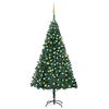 vidaXL Kunstkerstboom met verlichting en kerstballen 240 cm groen