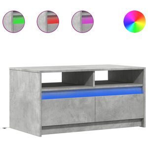 vidaXL Salontafel met LED-verlichting bewerkt hout betongrijs