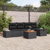 vidaXL Tuin Sofa Set met kussen met opslag 6 pcs Zwart Poly riet