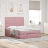 vidaXL Ottoman bed met matrassen 140x200cm fluweel roze