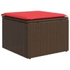 vidaXL Tuinkruk met kussen 55x55x37 cm poly rattan bruin