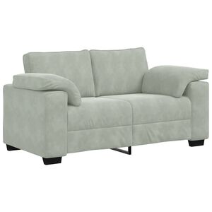 vidaXL Loveseat bank 160x77x82 cm fluweel lichtgrijs