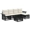 vidaXL Tuinbankenset 6 pcs Zwart poly rattan