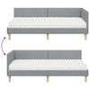 vidaXL Hoekbedframe met Matras Anders 2 pcs Lichtgrijs Stof