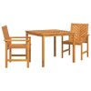 vidaXL Tuin eettafelset 3 st Bruin Massief Acaciahout