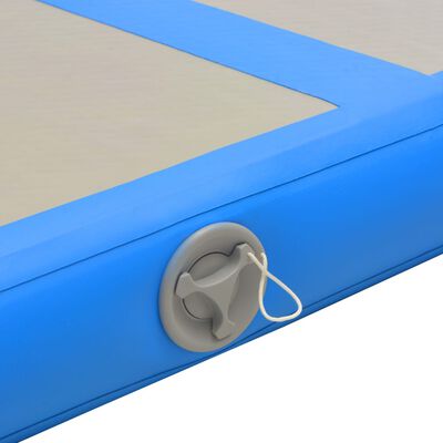vidaXL Gymnastiekmat met pomp opblaasbaar 400x100x10 cm PVC blauw