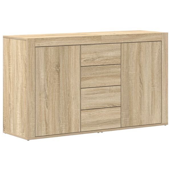 vidaXL Dressoir met lade Sonoma Eiken 120 x 36 x 69 cm Bewerkt hout
