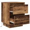vidaXL Nachtkastjes met led-verlichting 2 st 38x34x50 cm oud hout