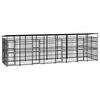 vidaXL Hondenkennel met dak 14,75 m&sup2; staal