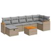 vidaXL 8-delige Loungeset met kussens poly rattan beige