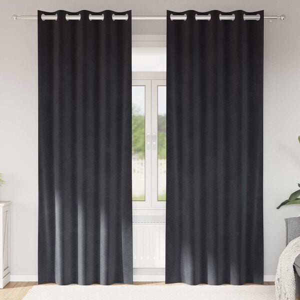 vidaXL Verduisterende gordijnen 2 pcs Donkergrijs 140 x 245 cm Fluweel