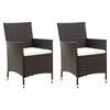 vidaXL Tuinstoelen 2 st met kussens poly rattan bruin