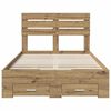 vidaXL Bedframe met lade met hoofdeinde met opslag Bewerkt hout