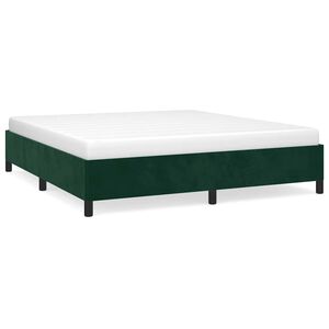 vidaXL Bedframe zonder matras 160x200 cm fluweel donkergroen