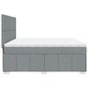 vidaXL Boxspring met matras stof lichtgrijs 200x200 cm