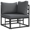 vidaXL Tuin Sofa Set met kussen 6 pcs Zwart Aluminium