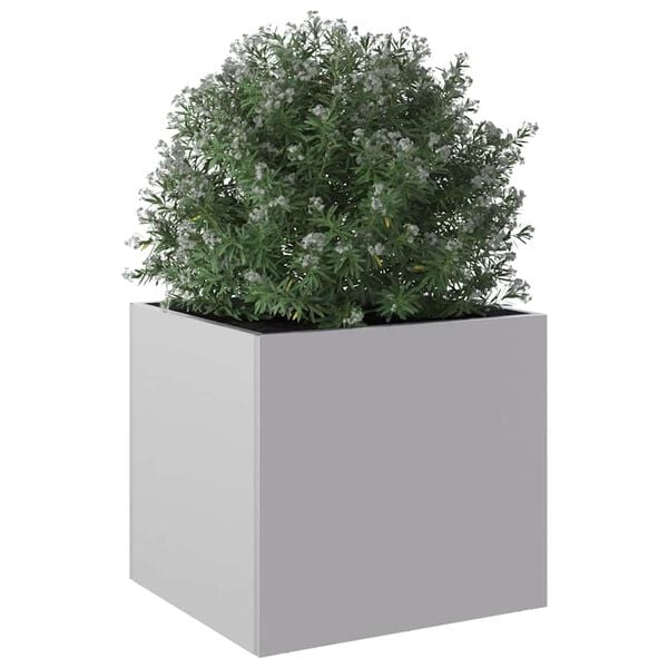 vidaXL Plantenbak 32x30x29 cm gegalvaniseerd staal zilverkleurig