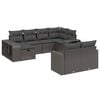 vidaXL 10-delige Loungeset met kussens poly rattan zwart