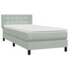 vidaXL Boxspring met matras fluweel lichtgrijs 80x220 cm