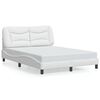 vidaXL Bedframe met LED zonder matras "Hvar" wit 140x200 cm