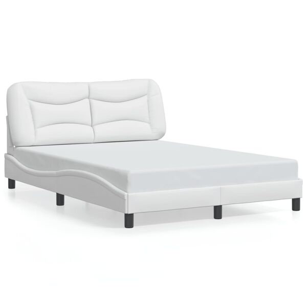 vidaXL Bedframe met LED zonder matras "Hvar" wit 140x200 cm