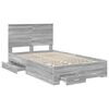 vidaXL Bedframe met hoofdeinde Grijs Sonoma 120 x 190 cm Bewerkt hout