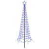 vidaXL Led-spiraalkerstboom met grondpen EKENAS 180 cm 220 LED's Blauw