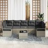vidaXL Tuin Sofa Set met kussen 8 pcs Licht Grijs en Donker Grijs