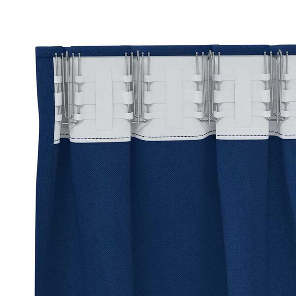 vidaXL Zwart-out Gordijnen met Ringen 2 pcs Donkerblauw 225 x 140 cm