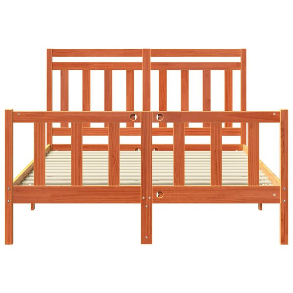 vidaXL Bedframe Wasbruin 205,5 x 155,5 x 100 cm Massief grenenhout