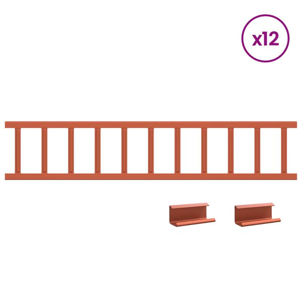 vidaXL Dak sneeuwbeugel Rood 1200 x 2,5 x 20 cm Staal