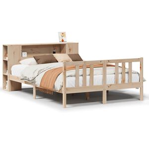 vidaXL Bed met boekenkast zonder matras massief grenenhout 120x200 cm