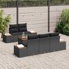 vidaXL Tuin Sofa Set met kussen met opslag 6 pcs Zwart Poly riet