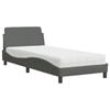 vidaXL Bed met matras "Dover" stof donkergrijs 90x190 cm