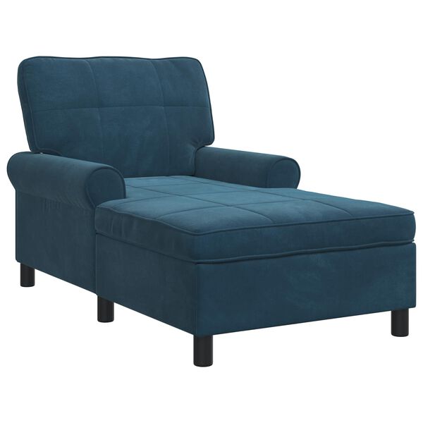 vidaXL Chaise Lounge met kussen Blauw 91 x 157 x 91 cm Fluweel