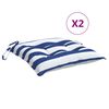 vidaXL Stoelkussens 2 st 50x50x7 cm stof gestreept wit en blauw