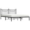 vidaXL Bedframe met hoofdbord metaal zwart 160x200 cm