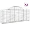 vidaXL Schanskorven 2 st gewelfd 200x30x80/100 cm gegalvaniseerd ijzer